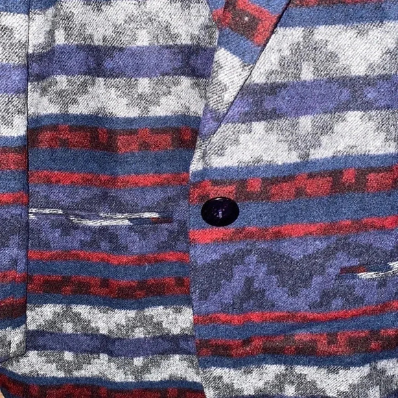 Vintage Casablanca Oversized Wool Blend Aztec Print Blazer Size 8 - Picture 8 of 8